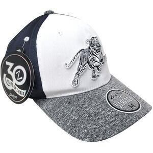 Jackson State Tigers Embroidered Flex Fit Baseball Cap White Navy Sz M Zhats NWT